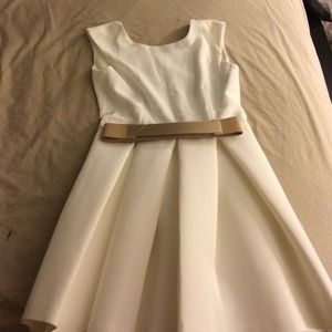Aqua Dresses - Aqua Floyd Structured Skater Dress in Cream Aqua Dresses - Aqua Floyd Structured Skater Dress in Cream