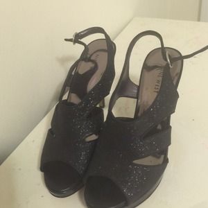 Sparkly black Nine West heels