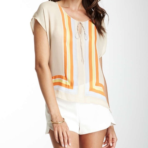 Silk Madison Marcus Cap Sleeved Top