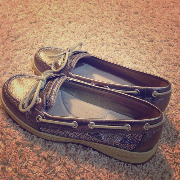 Silver Sparkle Sperrys