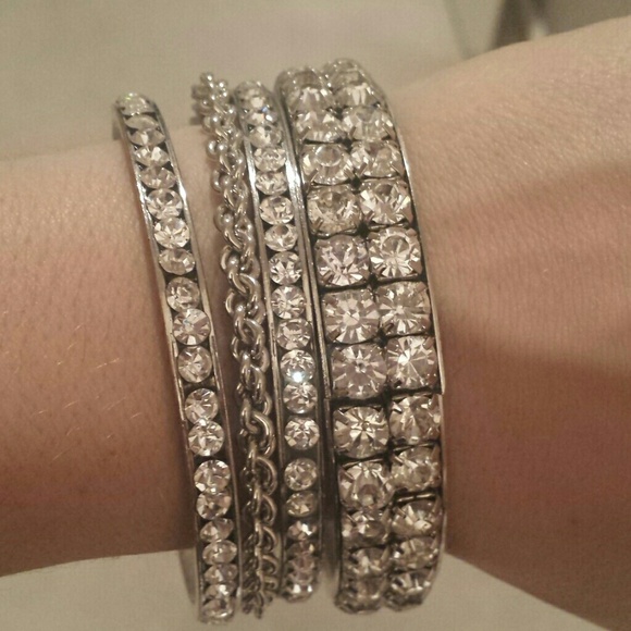 Silver dimond bangles