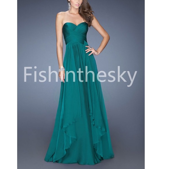 A-line strapless burgundy dress