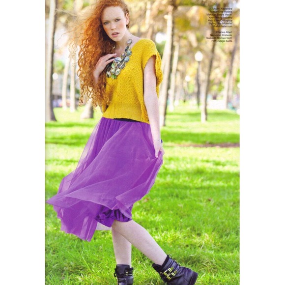 Super Dresses & Skirts - Purple Tulle Midi Skirt