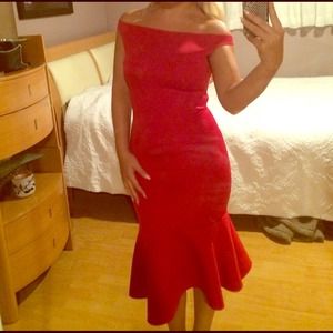 Red classy dress