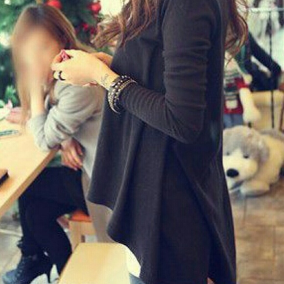 🎉NEW🎉Asymmetric hem high low T-Shirt top-black - Picture 3 of 3