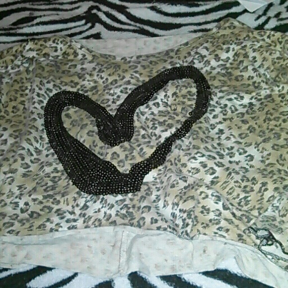 Heart cheetah crop top