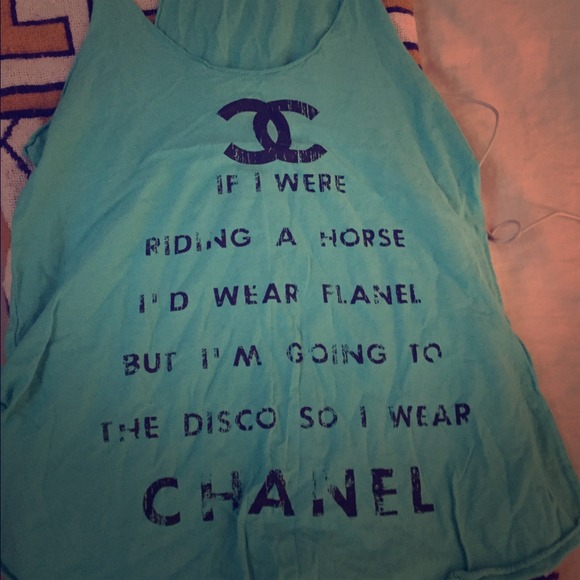 HOLD! Brandy Melville Chanel writing tank