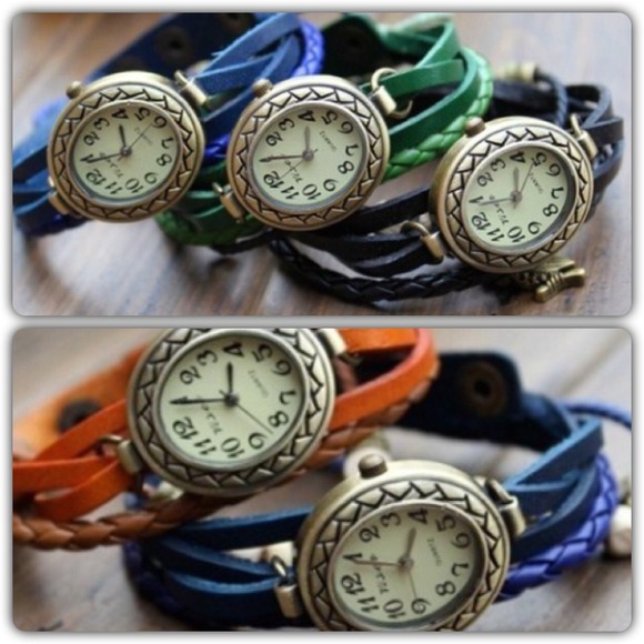 Genuine leather owl watch bracelet - Picture 2 of 4