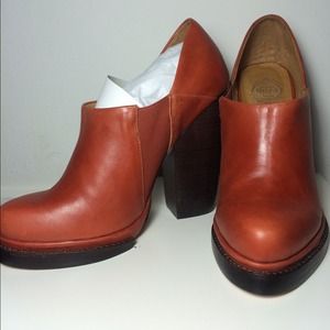 Jeffrey Campbell chunky heel booties, Rust color