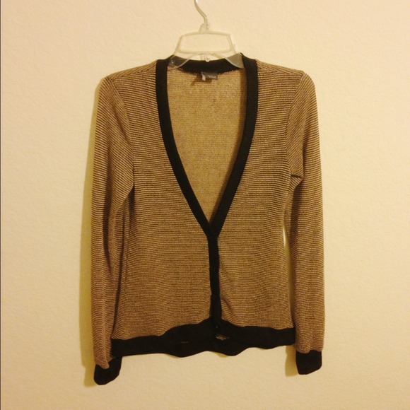 S Urban Outfitters tan and black striped cardigan