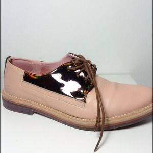 Pink leather MIISTA Oxfords, made in Spain