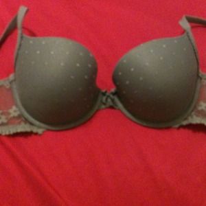 Gray polka dotted bra from aerie