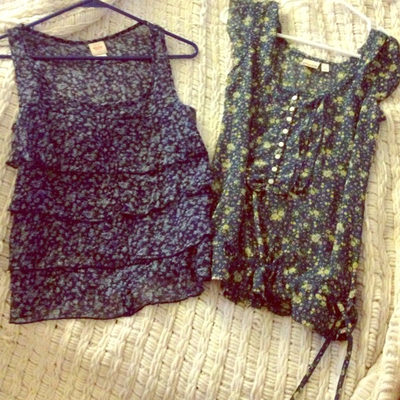 BUNDLE two floral sheer button ups!