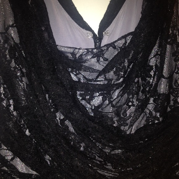 Express black lace (blueish under) dress - Picture 3 of 3