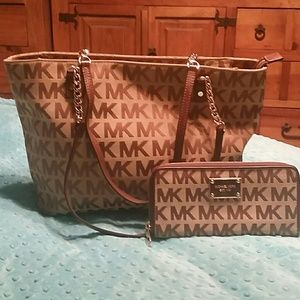 Michael Kors purse with matching wallet