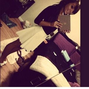 White pleather skater skirt! 💫