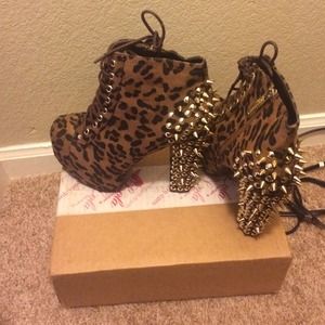 Leopard Spike Booties