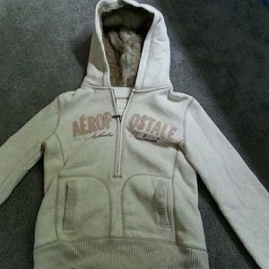 Aeropostale fur hood sweatshirt