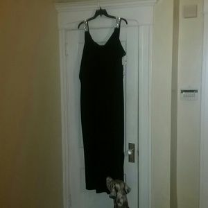 Never worn maxi length black tie gown