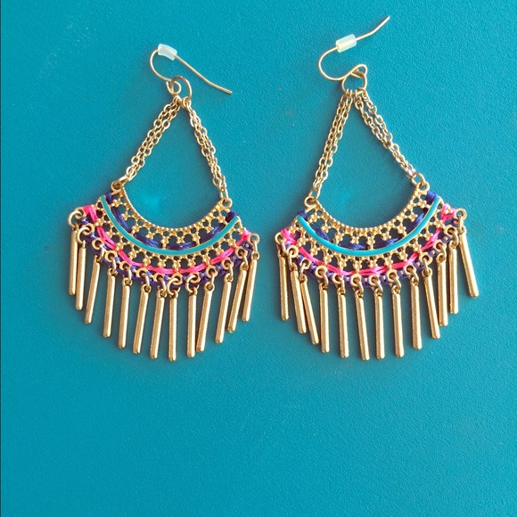 Gold Colorful earrings - Picture 1 of 1