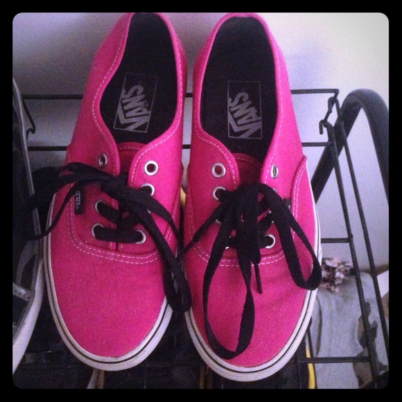 Pink black and white Vans