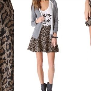 Free people leopard print skater skirt NWOT