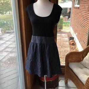 Express Black jersey knit and denim dress
