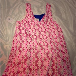 Everly Pink Aztec Patterned Bow Back Dress Large