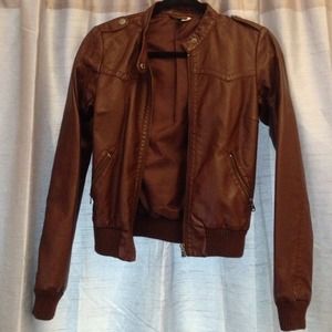 Leather racer jacket
