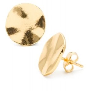 Gorgana chloe large stud disc earrings gold studs