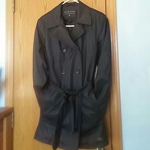 Black quilt trench coat