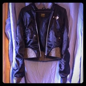 Black and gold silky light jacket