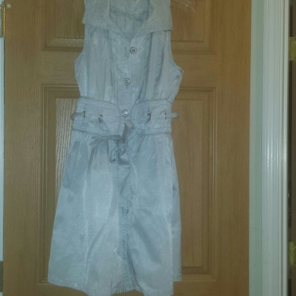 .Ice blue/gray dress. Very dainty and detailed