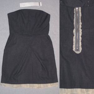 Shyde Strapless Ruffle Trim Dress