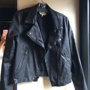 Biker jacket.  Super comfy 2% elastic.  Never worn