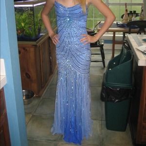 Blue beaded prom/formal gown