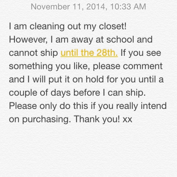 IMPORTANT INFO!! PLEASE NOTE