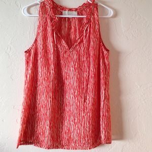 LOFT Ruffled Neck Tank