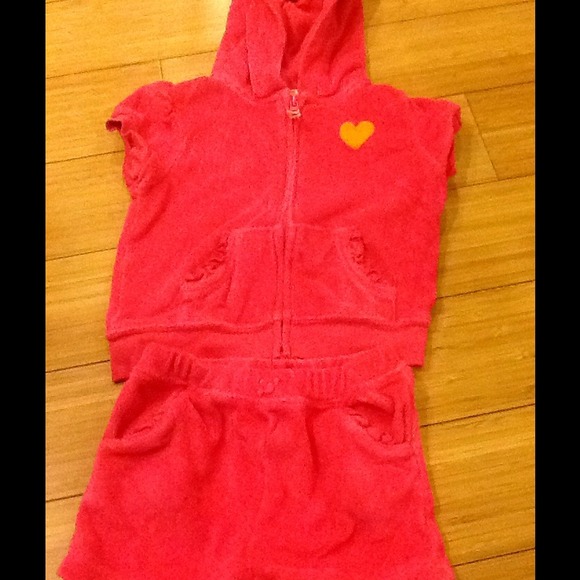 Carter's terry hooded top and shorts set