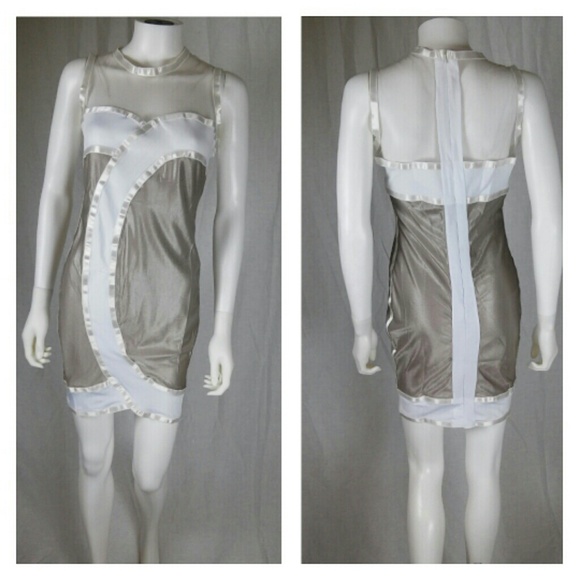 Sexy Gray and White Bodycon Dress