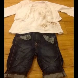 Old Navy top and cardigan with denim set