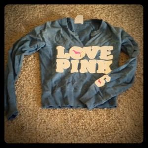 Light navy pink Victoria secret sweat shirt
