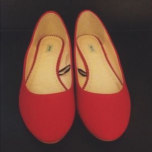Red Urban Outfitters Ballerina Flats.