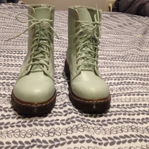 Mint Green Combat Boots- Forever 21