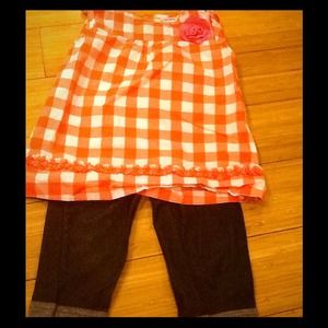 Carter's short sleeve plaid top and denim set