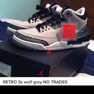 🎉Nike Jordans men's retro 3S wolf grey