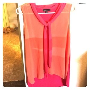 Orange and pink dual color top