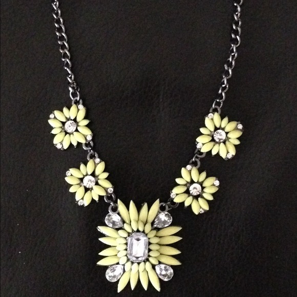 Bright neon yellow statement necklace