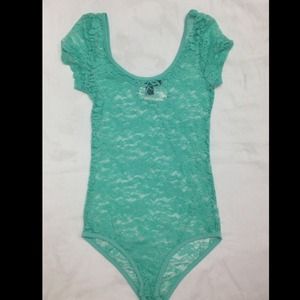 ❌SOLD❌ Mint Green Floral Print Onesie