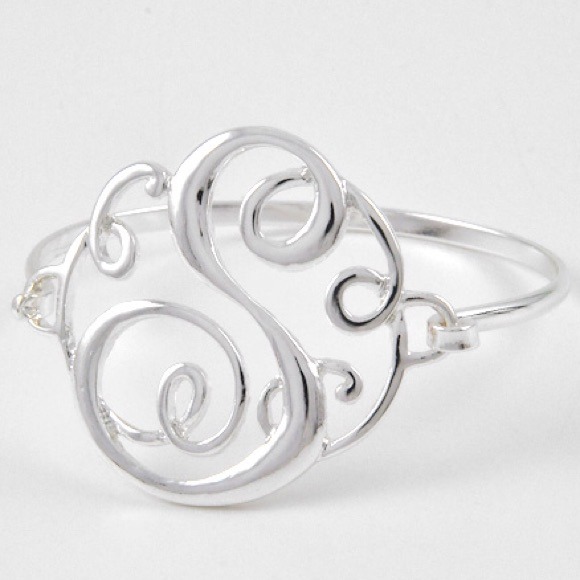 Jewelry - Initial S Metal hook cuff closure bracelet